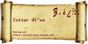Zotter Éva névjegykártya