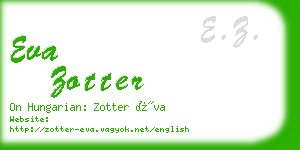 eva zotter business card